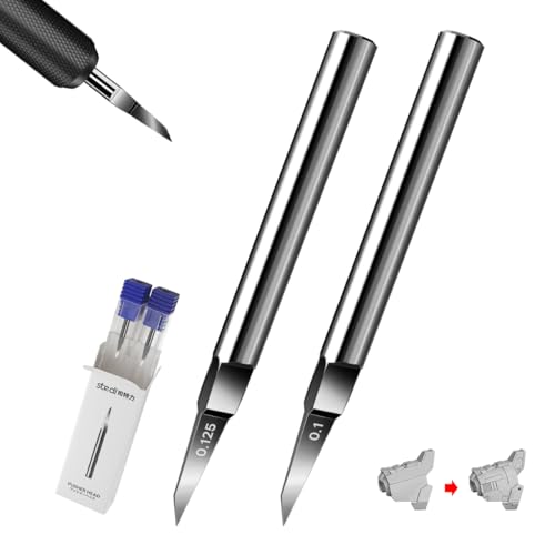 stedi - Hojas para cincel de modelismo, de repuesto, de acero de tungsteno, tamaños de 0,1 + 0,125 mm, para maquetas a escala RG, maquetas Gundam, líneas de trazado, grabado, líneas divisorias, resina