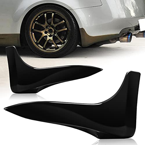 Q1-Tech Rear Bumper Lip Aprons fit for compatible with 2003-2006 Infiniti G35 Coupe/2DR, Black Rear Bumper Lip Aprons Polyurethane, 2004 2005, Unpainted Matt Black Rear Bumper Mud Guards