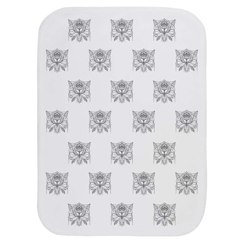 Azeeda 'Art Deco Rose Doodle' Baby Burp/Wash Cloth (BC00033850)