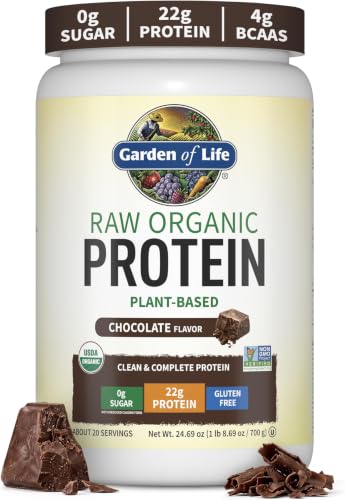 Image of Garden of Life Protein Powder, Vegan Protein Powder, BCAA, Probiotics & Digestive Enzymes, Gluten & Lactose Free, Chocolate, 1.5 LB (Pack of 6)