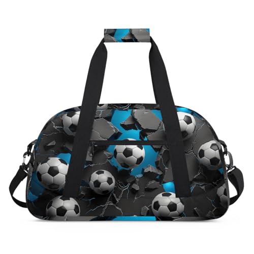 Soccer Ball Duffle Bag for Kids, Overnight Weekender Bag Travel Duffle Bag Carry-On Tote for Swim Sport Gym Bag for Boys Girls