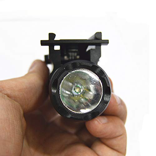 FIRECLUB 150 Lumens Green LED Mount Tactical Gun Flashlight Pistol Light with Strobe&Weaver Quick Release for Hunting, Black