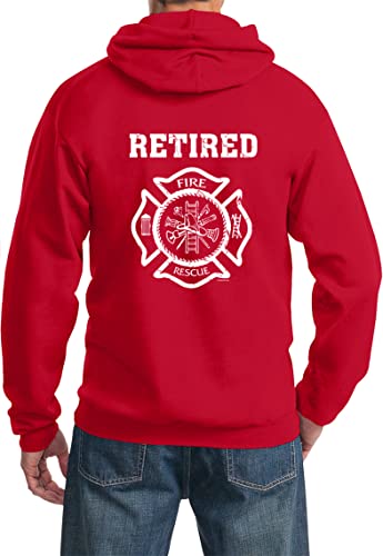 Buy Cool Shirts Retired Firefighter Pullover Hoodie Front and Back