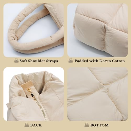 Naariian Women Large Puffer Purse Puffy Tote Bags Dupes Light Weight Handmade Nylon Bag Woven Shoulder Handbag thumb #4