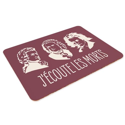 Idée cadeau mélomane lot de 4 sets de table rouge compositeurs - 3
