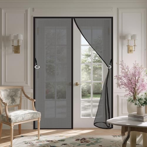 �}�O�l�b�g���h���h�A�J�[�e�� 100 x 160 cm ����Ȃǂ������ȒP���t���o����y�X�����ŕ܂郊�r���O�x���_�T�b�V�h�A�ɓK�p, �u���b�N