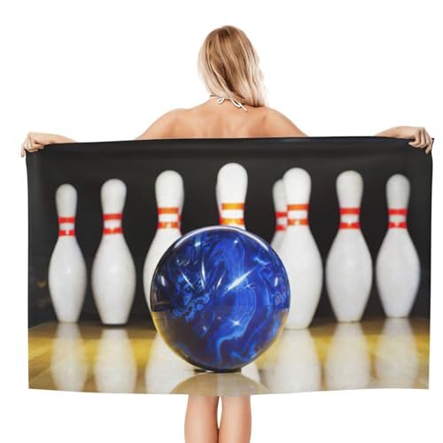 Serviette de bain microfibre imprimé bowling compacte et ultra absorbante - 3