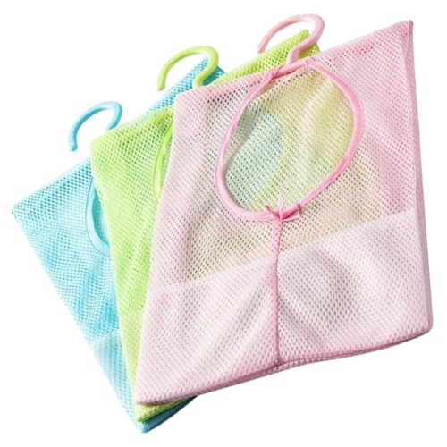 ibasenice Pochettes en Filet et Faciles à Nettoyer Ventilées Lot de 3 pour Rangement Pratique de Pinces à Linge, pour Buanderie et Salon