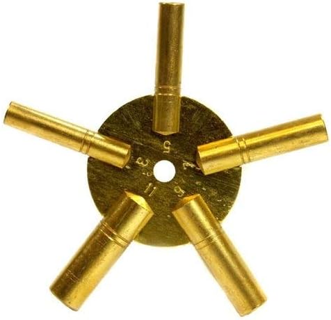 ToolTreaux Universal Brass Antique Grandfather Winding Clock Key (Odd)