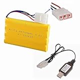 9.6V 700mAh NI-CD Battery with KET-3P Plug for RC Toy Like Robot car Remote Control Boat 9.6 Volt KET-3P with USB Charge Cable