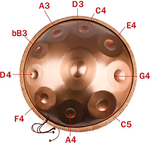 Handpan profesional 10 notas 22 pulg D menor dorado miniatura 4