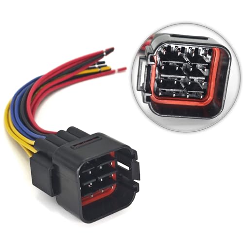16 Pin Auto Waterproof Electrical Connector Plug Male and Female, Replacement Pigtail Cable 6\" for Car, Motorcycle, Trucks, Boats, Trailers, Electric Vehicle Lighting Systems