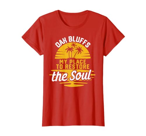My Place to Restore The Soul - Oak Bluffs T-Shirt, Women, Red, Small