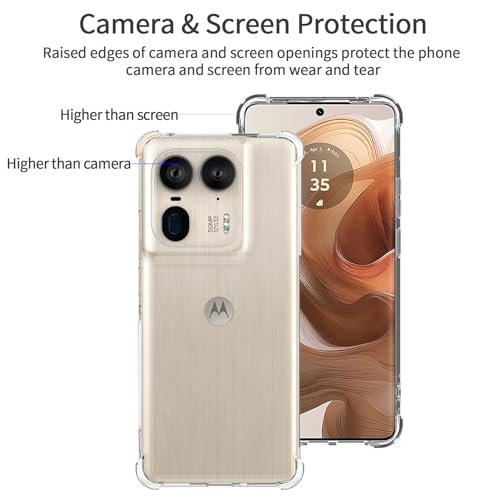 Image of Back Cover Shockproof Silicone Protective Back Case for Motorola Edge 50 Ultra -Transparent