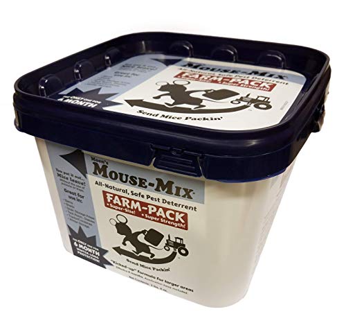 Mouse-Mix Moen's Farm Pack, Outdoor Farm Storage Deterrent for Rodents, Mice, Rats, Eliminator, 1 Gallon