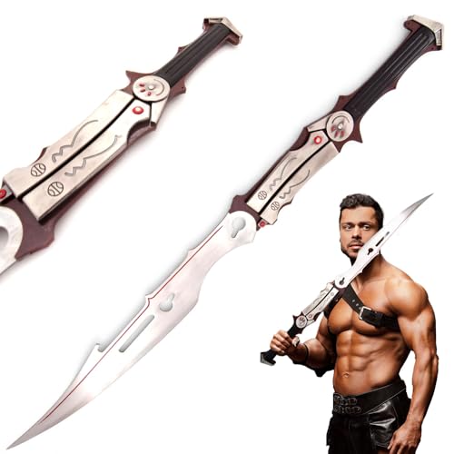 Final Fantasy Lightning Blazefire Saber Schwert 115 cm – FF13 Gunblade Replik Metall Cosplay Waffe mit Ständer – Gaming Sammlerstück Anime Deko Schwert