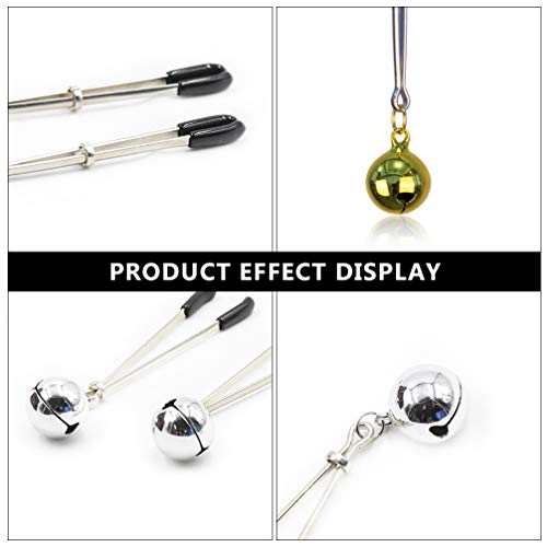 EXCEART 2 Pares de Clipes para Mamilos Braçadeiras de Seios Femininas Ajustáveis Com Sinos Corrente