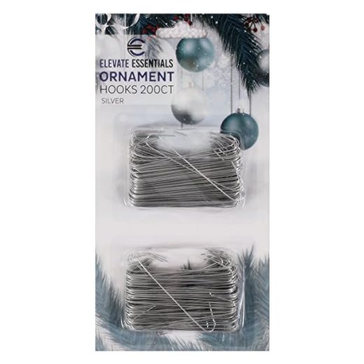 Elevate Essentials Silver Christmas Ornament Hooks - Ornament Hangers - Large 2.5 inch 200ct