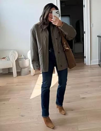 Yimoon Lightweight Jacket for Women Oversized Corduroy Lapel Collar Button Down Casual Jackets Outwear4