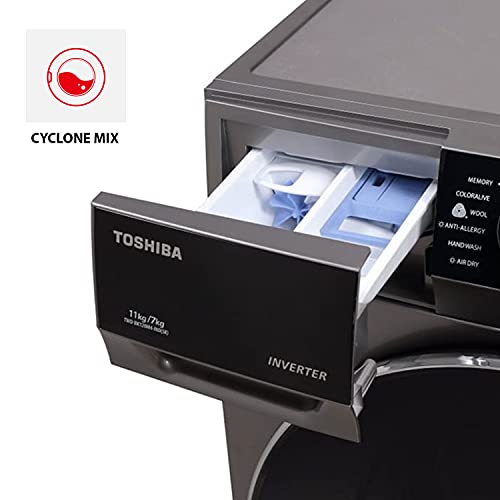 Image of TOSHIBA 11 /7 Kg Inverter Fully Automatic Front Loading Washing Dryer (TWD-BK120M4-IND(SK), Premium Silver)