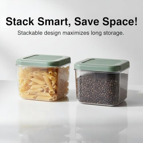 Image of Raawan Plastic Storage Containers Set for Kitchen | Leak-Proof Pantry Organizers for Grains, Pulses, Cereals, and Dry Fruits | Durable, Space-Saving Design (4, 510)
