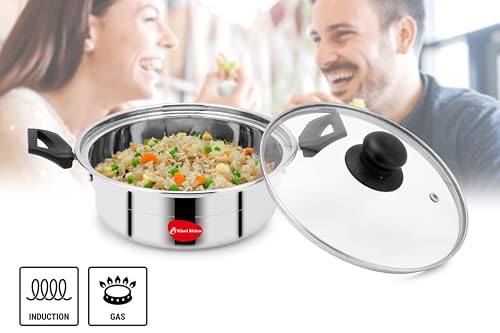 Image of KLASSI KICHEN Stainless Steel Multi Steamer Pot with Glass Lid | Idli Maker with 4 Plates (9 Idlis Each) & Mini Idli Plate | 1.5L Steamer | Gas Stove & Induction Compatible Dhokla & Vegetable Steamer