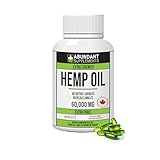 Hemp Oil Capsules - 60 Softgels – Made in Canada - 60,000mg Extra Strength Formula Helps Treat Inflammation & Pain Relief - Derived Hemp Seed Oil Rich in Antioxidants Improves Skin Health & Sleep – Non-GMO Omega 3 6 9 Balance Oil