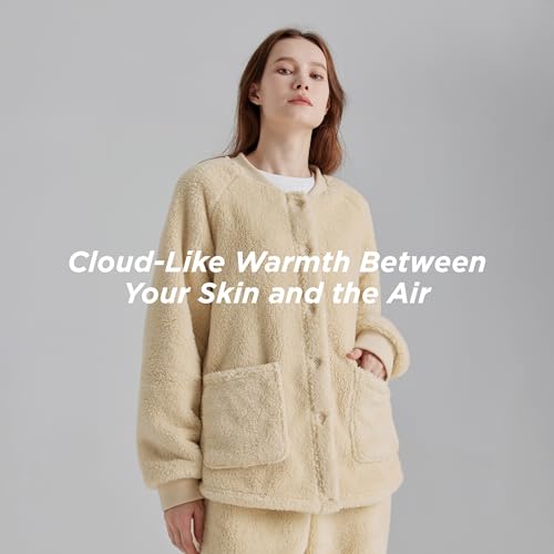 Bedsure Fleece Womens Pajama Sets, Fuzzy Pajama Loungewear, 2 Piece Winter Sherpa Sleepwear Soft Cozy Long Sleeve Outfits2