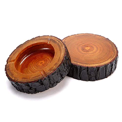 Teagas 6" Wooden Tabletop Ash Tray For Men And Women,Ashtray For Indoor Or Outdoor Use, Ash Holder For Smokers Desktop Smoking Ash Tray For Home Office Decoration #TOP4