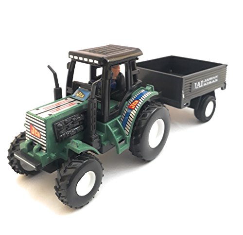 Tractor with Trolley Toy (Multicolour, 23 cm)