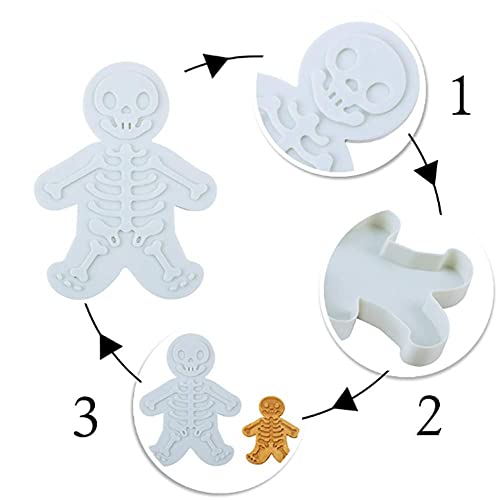 Kaishane Halloween Skull Gingerbread Men Cookie Cutters Fondant Biscuit Molds #TOP2
