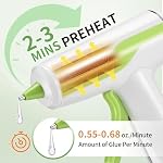 30PCS 0.28'' Hot Glue Gun and Sticks Set, Cordless Hot Glue Gun with 2Ah Rechargeable Battery, Smart Power-Off, Hot Glue Gun with Case,10PCS Wood Craft Sticks for Arts &Crafts, DIY | Smart Power-Off 2Ah Battery Power Mini Glue Gun W/ 30PCS Glue Stick