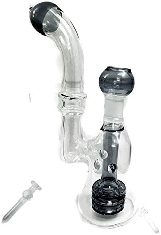 LeafGlass Glass Oil rig dab, Glass Oil Bubbler Water Smoking Pipe - 20cm 8 inch