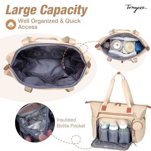 Image of Diaper Bag Tote, Large Baby Hospital Bag for Labor Delivery Mom