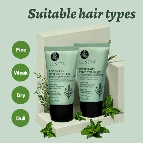 Image of Luseta Rosemary Mint Tavel Shampoo and Conditioner Set Mini Size Strengthen and Nourish Thinning Hair Reduce Frizz for Women and Men 2 x 1.01oz