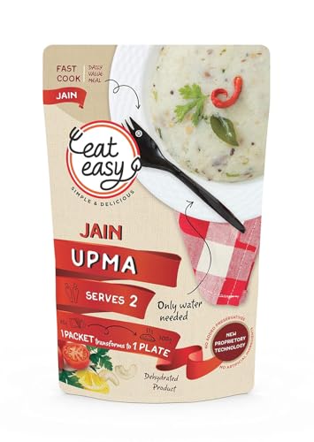 Image of Eat Easy Jain Breakfast Combo - Ready to Eat Instant Breakfast | (4 travel packs-2 poha 2 upma) | No Onion No Garlic | Just Heat And Eat | Instant Jain Food for Travel, Hostel, Trekking, Camping, Hiking