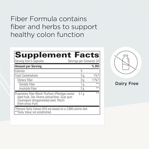Integrative Therapeutics Fiber Formula - Colon Support Supplement for Healthy Digestion* - Good Source of Dietary Fiber for Gut Health Support* - Dairy-Free & Vegan - 120 Capsules (24 Servings) - Image 3