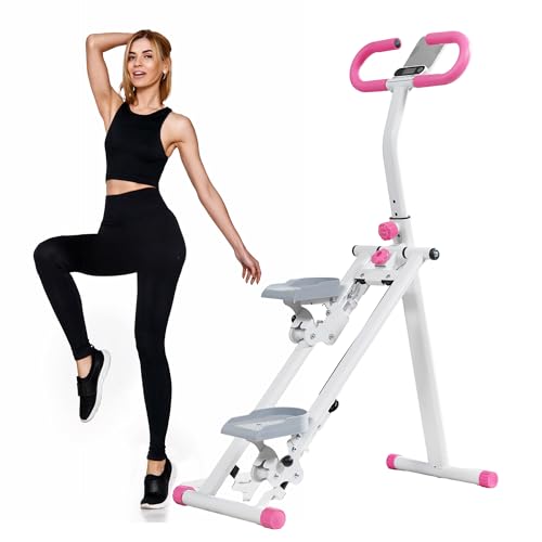 Image of Stair Stepper for Home Gym Exercise, Vertical Climber Exercise Machine for Full Body Workout, Compact Folding Cardio Exercise Climber with Adjustable Handlebar (Blue)