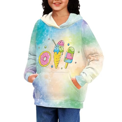 Image of Coloranimal Unisex Girls and Boys Long Sleeve Hoodies Hoody Athletic Pullover Sweatshirts Tops Age 6-16year