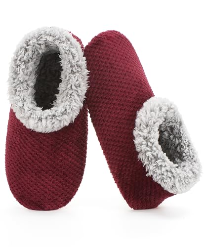 Image of The Metluks Womens Slippers Indoor Soft Sole Slipper Socks | Fuzzy sherpa lining, warm winter comfort, non slip grippers, flexible feel, washable, cozy home wear
