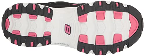 Skechers Womens D'lites - Life Saver Memory Foam Lace-Up Sneaker,Black/Pink,6.5 M Us #TOP3