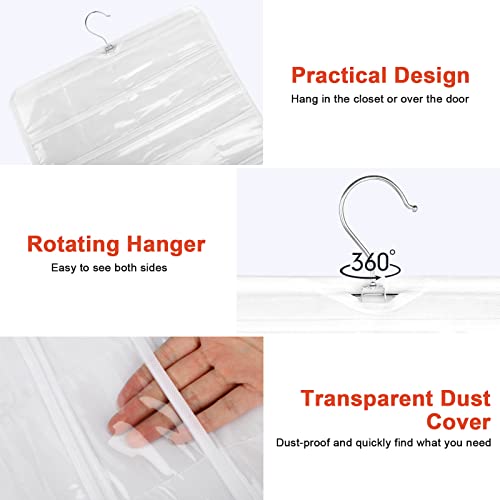 Linkstyle 160 Pocket Hanging Jewellery Organiser, Double-Sided Travel Jewelry Storage Roll, Jewelry Holder Bag with Hook, 2 PCS - Image 4