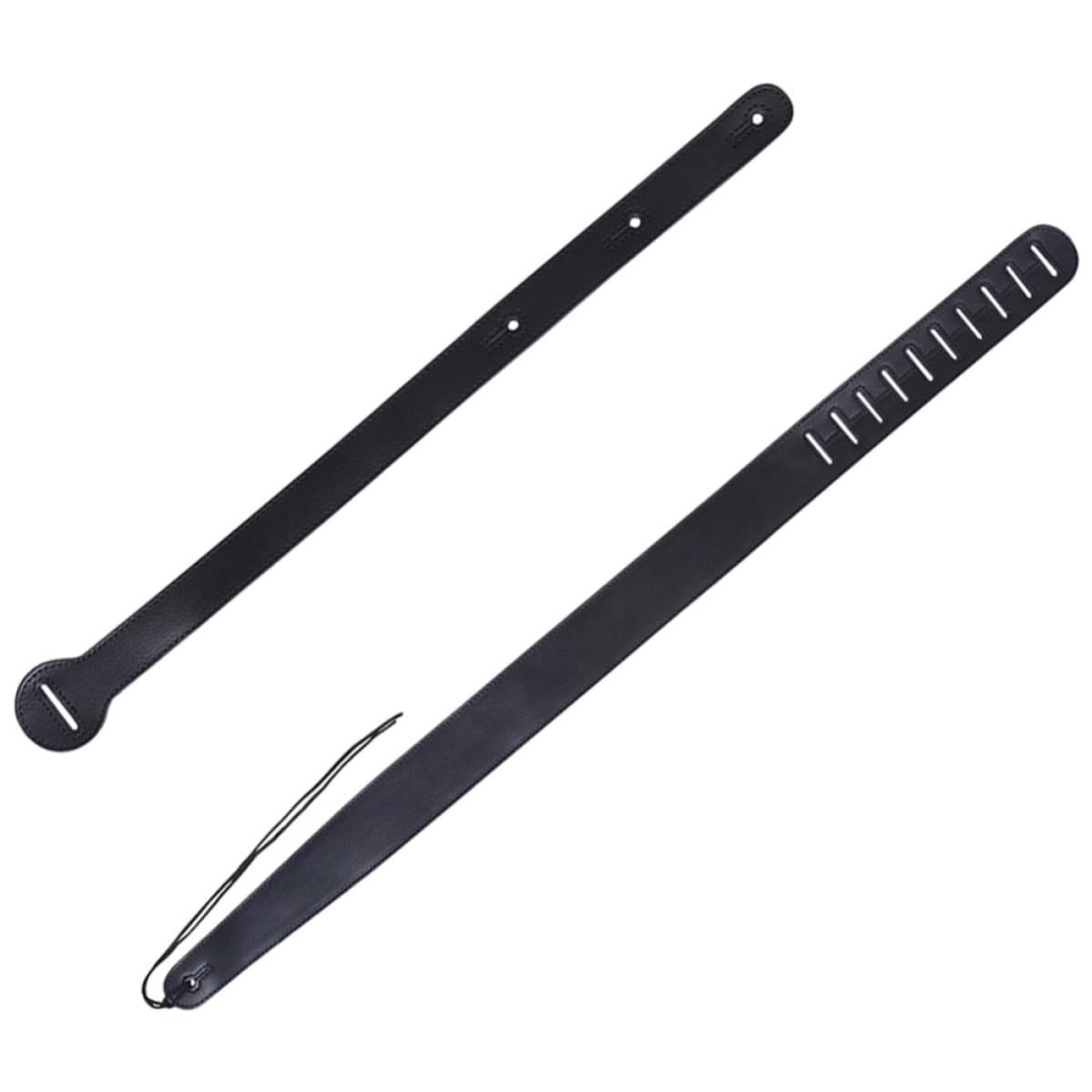 Hemobllo Correa de Guitarra de Cuero Negro Correa Cuello Guitarra Reduce la Fatiga y Es Resistente Tracción para Clásica