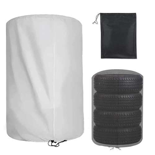 Tire Storage Bags, Universal Spare Tire Cover,Passenger Cars and Light Trucks Sun Stain and Dust Resistant for 28-32" Diameter Tires Outdoor Waterproof UV (Silver, D73xH110cm/D28xH43inch)