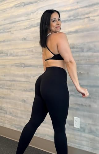 Aoxjox Workout Leggings for Women Vanity V Waist High Waist Tummy Control Hidden Scrunch Athletic Gym Yoga Pants 24"/26"/28"4