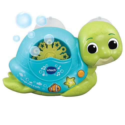 VTech-Baby Tortuga para el baño Baby Burbujas, Juguete de Agua para niños +1 año, Explota Burbujas sin parar, Botones iluminados, Enseña Datos sobre Animales Marinos, Versión ESP