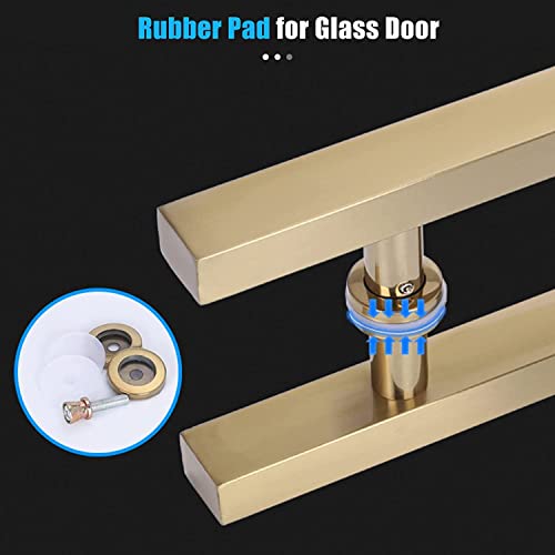 Ensemble de poignées de porte en verre push-pull en acier brossé de luxe