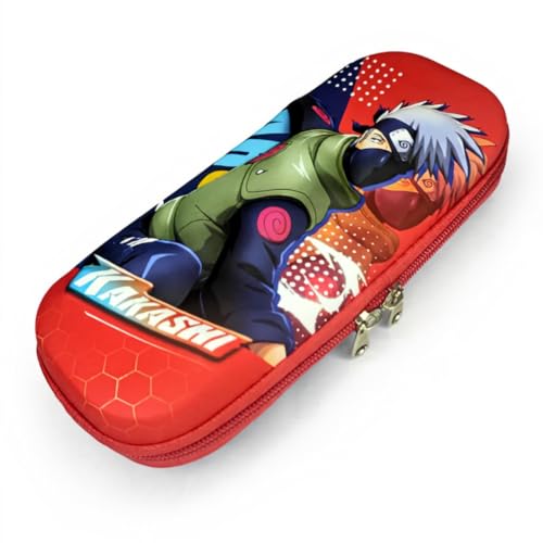 Image of KiddiBox Anime Pencil Box | Durable Geometry Box for Kids, Anime Pencil Pouch Boys & Girls | Large-Capacity Anime Stationery Pouch | School, Travel & Gift Organizer | Red