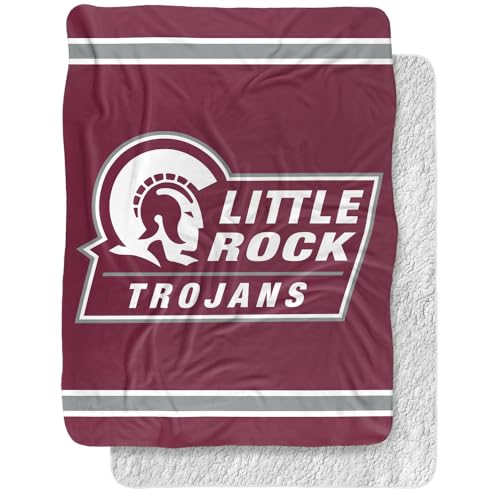University of Arkansas at Little Rock Blanket, 60"x80" Primary Logo Stripes Silky Touch Sherpa Back Super Soft Throw Blanket
