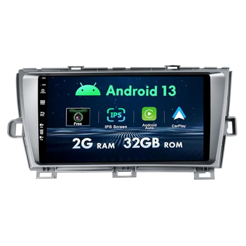MISONDA [2GB+32GB] Android 13 Radio Coche para Toyota Prius 2010-2015-[CarPlay/Android Auto/DSP/GPS Built-in]-9» IPS Cámara -Dab/Mirror Link/Bluetooth 5.0/360° Cámara/Control de Volante